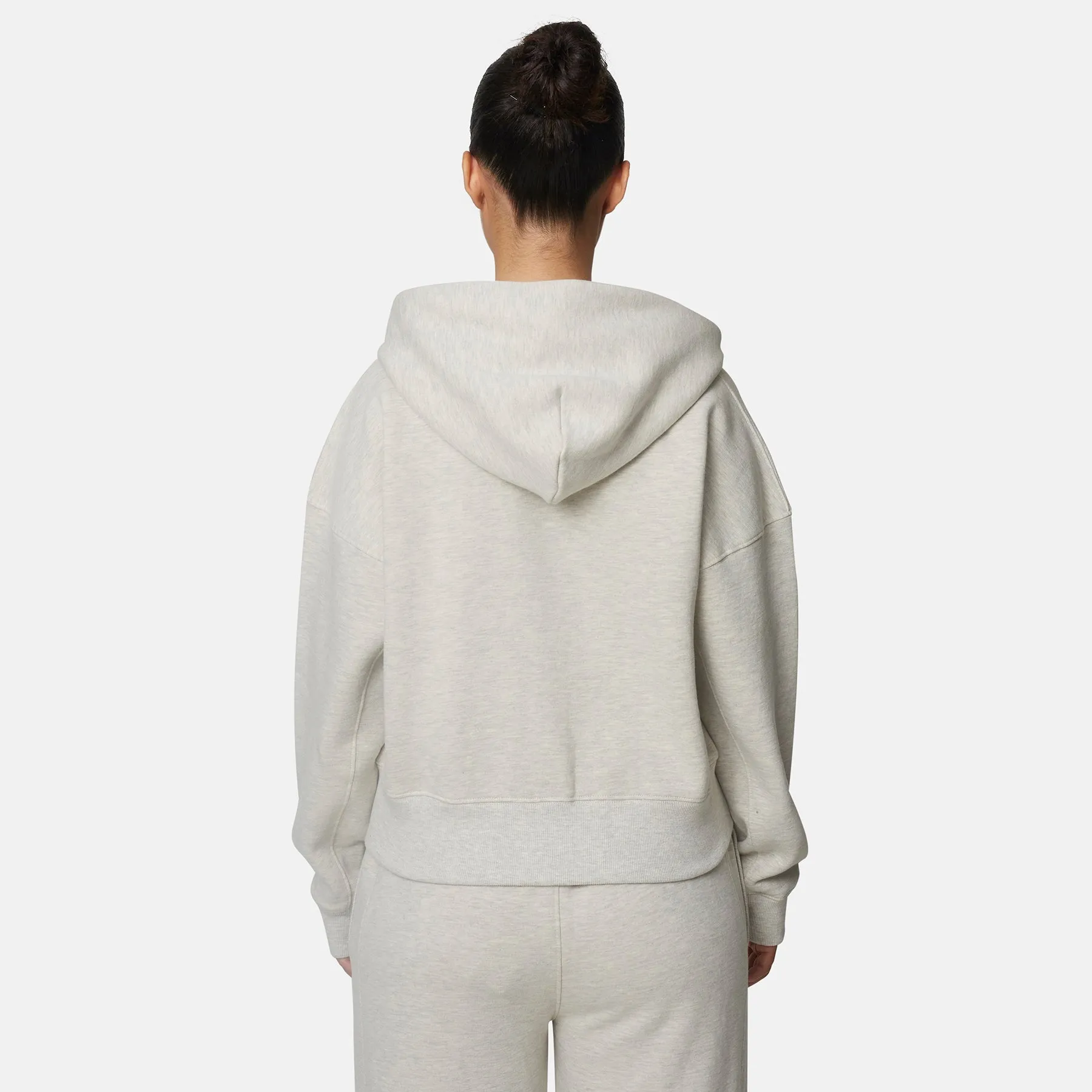 Essential Oat Grey Marl Boxy Fit Zip Hoodie sold by Good for Nothing product image thumbnail 3
