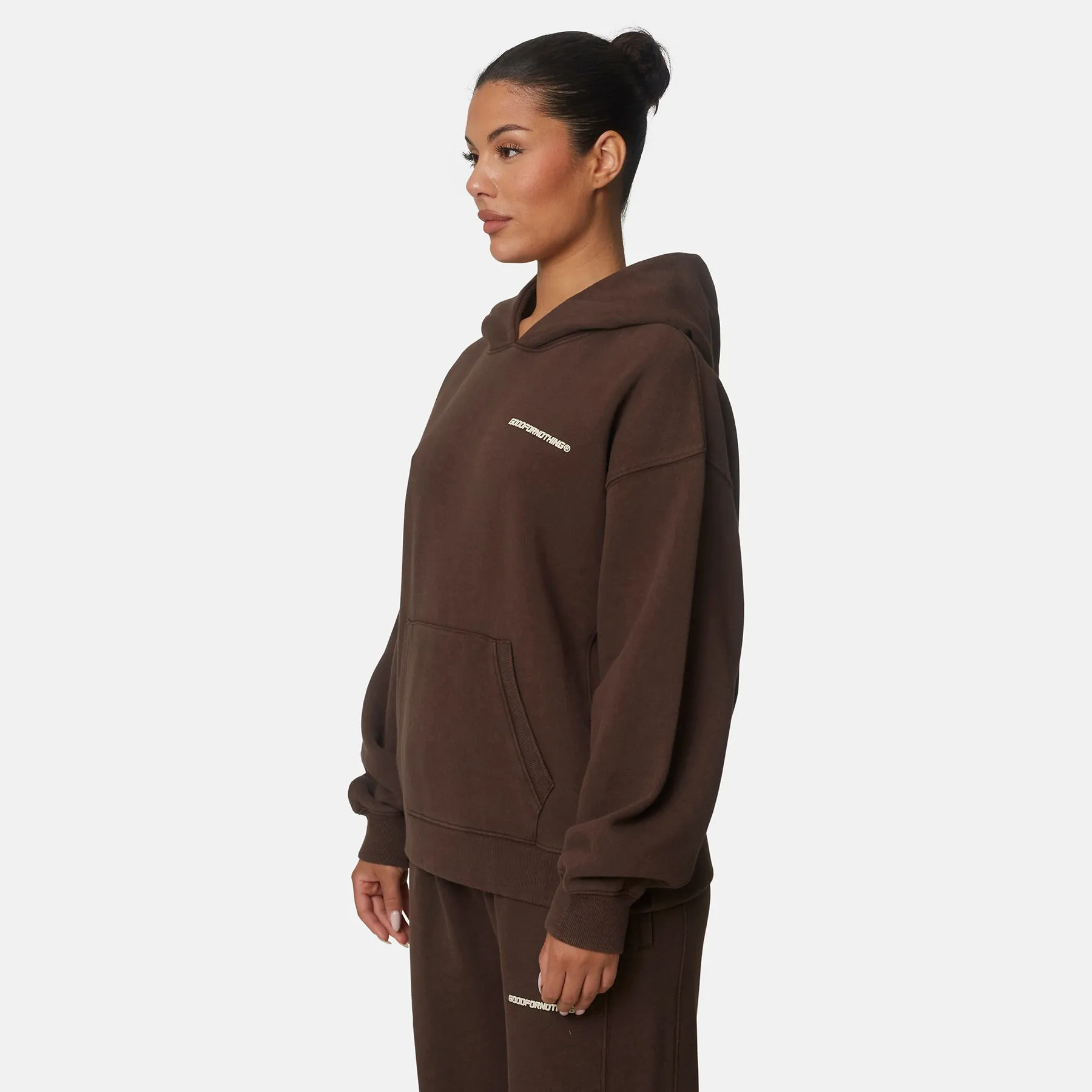 Essential Chocolate Brown Oversized Pullover Hoodie sold by Good For Nothing Clothing product image thumbnail 2
