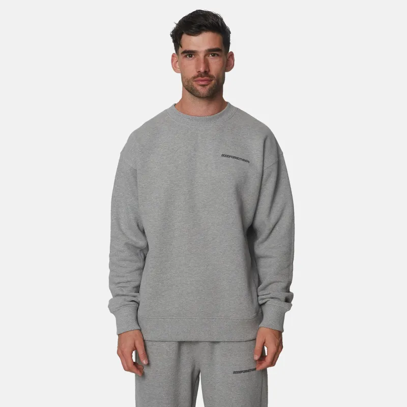 Essential Dark Grey Marl Oversized Fit Crewneck Sweater made by Good For Nothing Clothing
