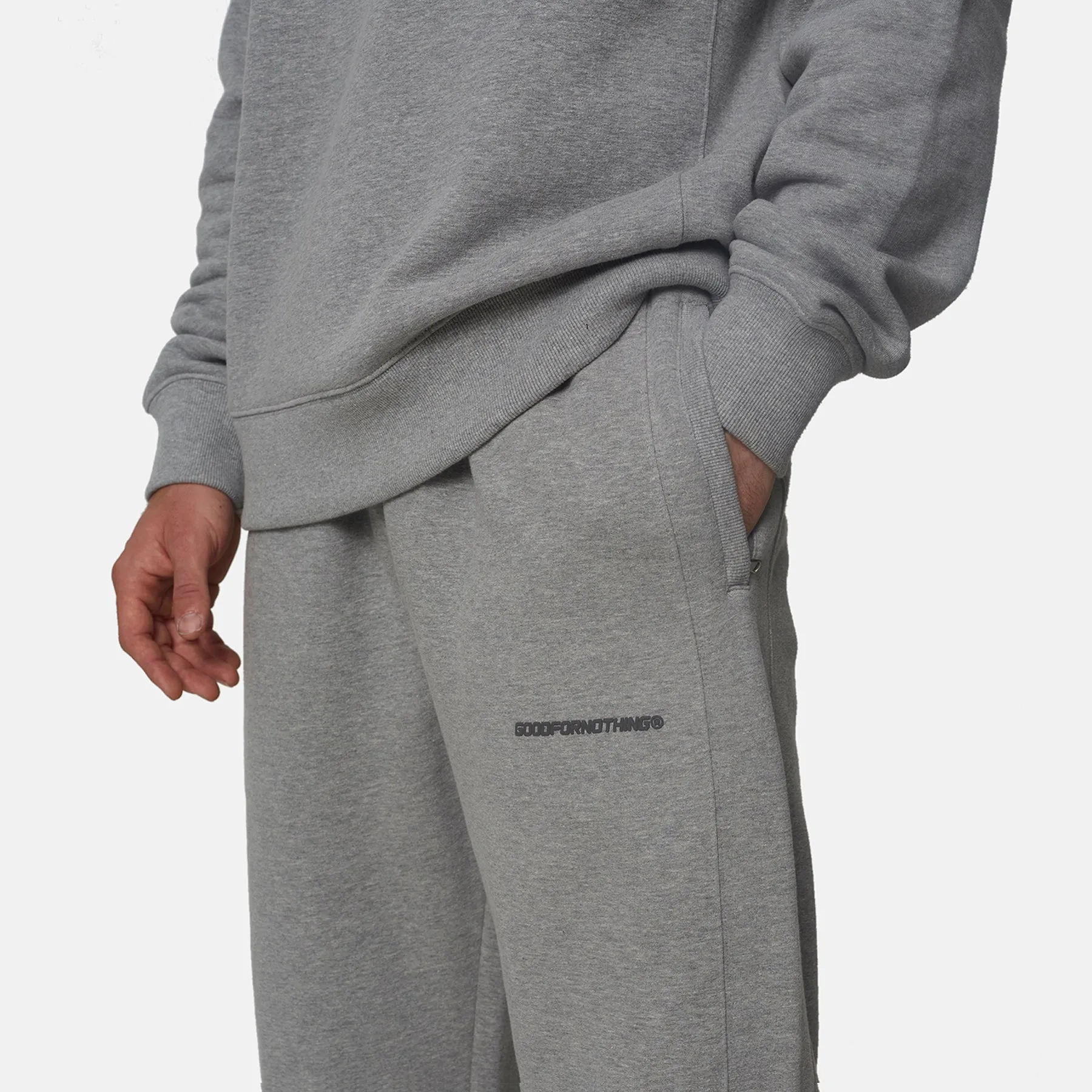 Dark Grey Marl Essential Oversized Joggers sold by Good for Nothing product image thumbnail 3