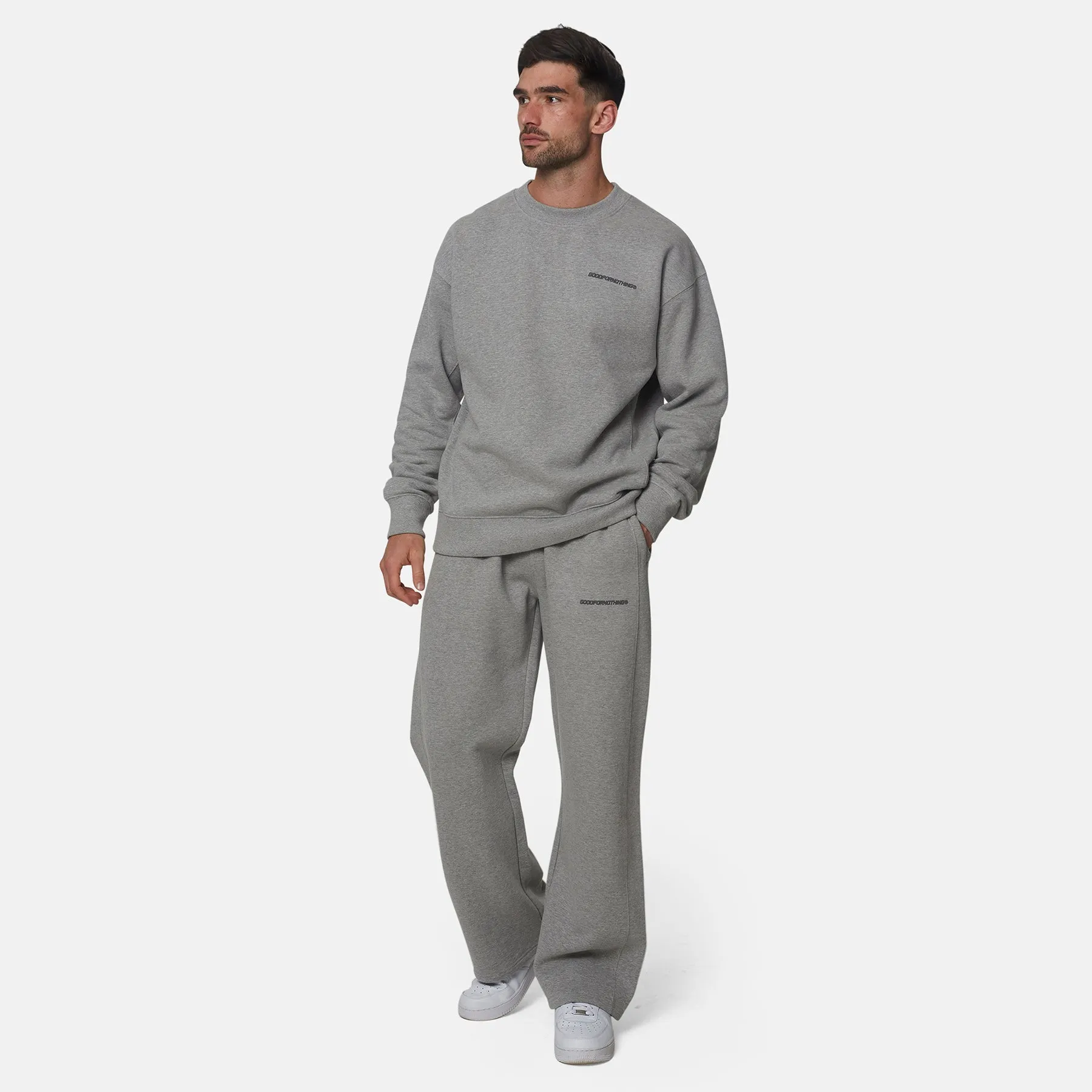 Dark Grey Marl Essential Oversized Joggers sold by Good for Nothing product image thumbnail 5