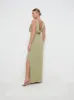 Silva Wrap Maxi Bridesmaid Dress - Olive sold by Pretty Lavish