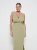 Silva Wrap Maxi Bridesmaid Dress - Olive sold by Pretty Lavish