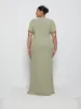 Edie Chiffon Maxi Bridesmaid Dress Curve - Olive sold by Pretty Lavish