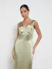 Piper Maxi Bridesmaid Dress - Matte Olive sold by Pretty Lavish