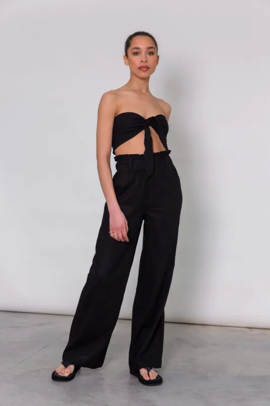 Ola Paperbag Trousers - Black sold by Pretty Lavish