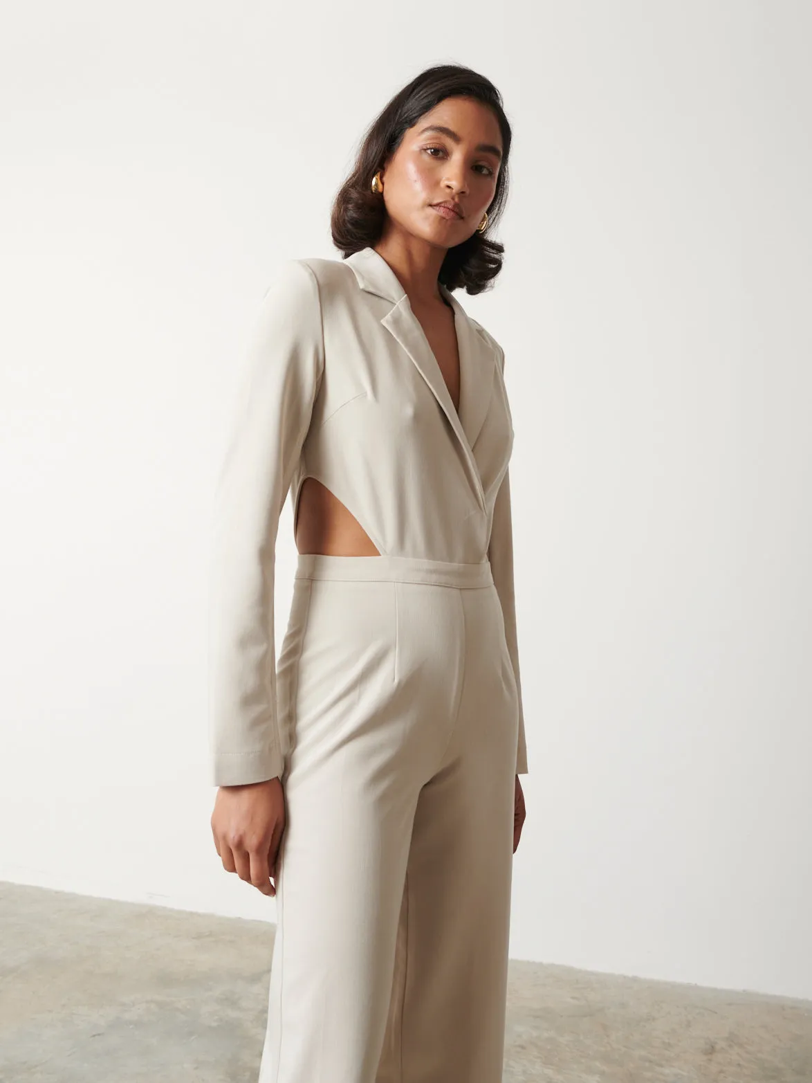 Marni Cut Out Jumpsuit - Stone sold by Pretty Lavish product image thumbnail 2
