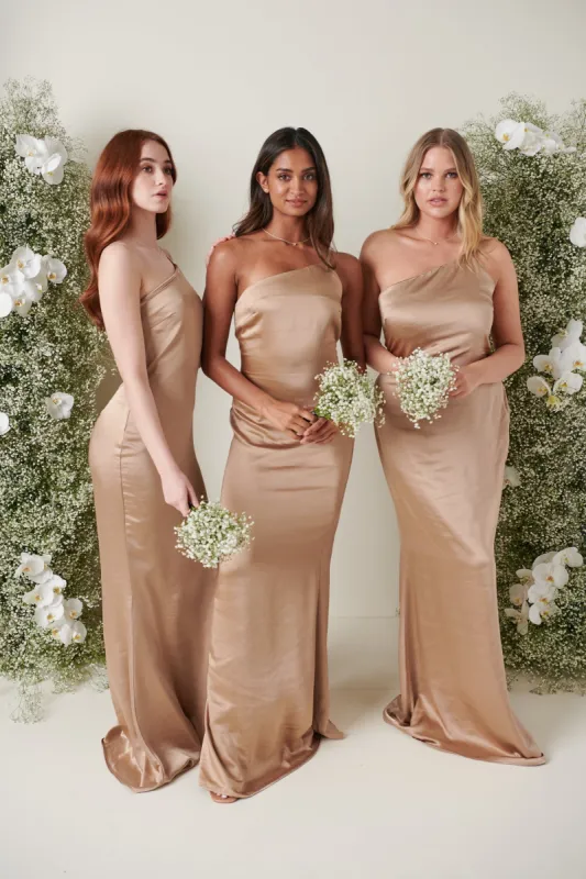 Amelia Maxi Bridesmaid Dress - Matte Mocha sold by Pretty Lavish
