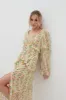 Kalina V Neck Ruffle Maxi Dress - Botanic Floral sold by Pretty Lavish