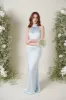 Odelle Maxi Bridesmaid Dress - Matte Ice Blue sold by Pretty Lavish