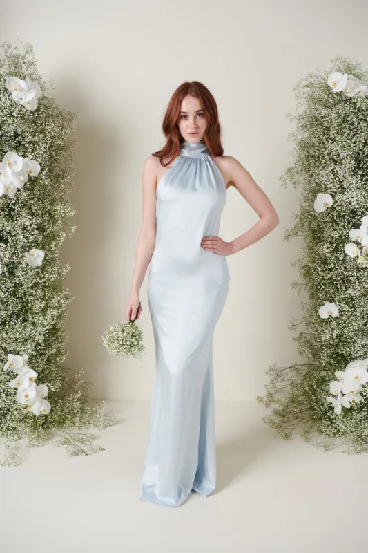 Odelle Maxi Bridesmaid Dress - Matte Ice Blue sold by Pretty Lavish