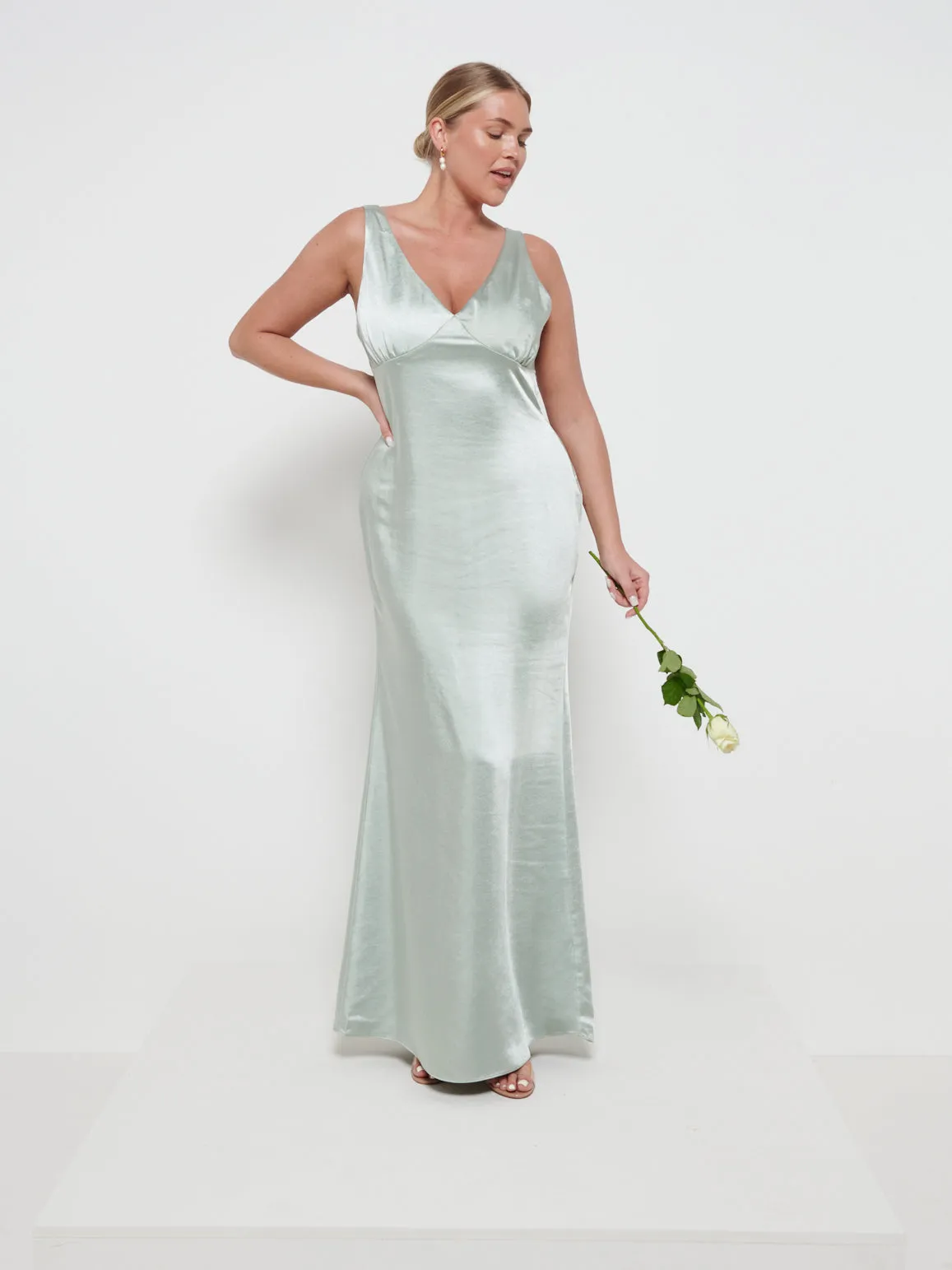 Esmee Maxi Bridesmaid Dress - Matte Sage sold by Pretty Lavish product image thumbnail 4