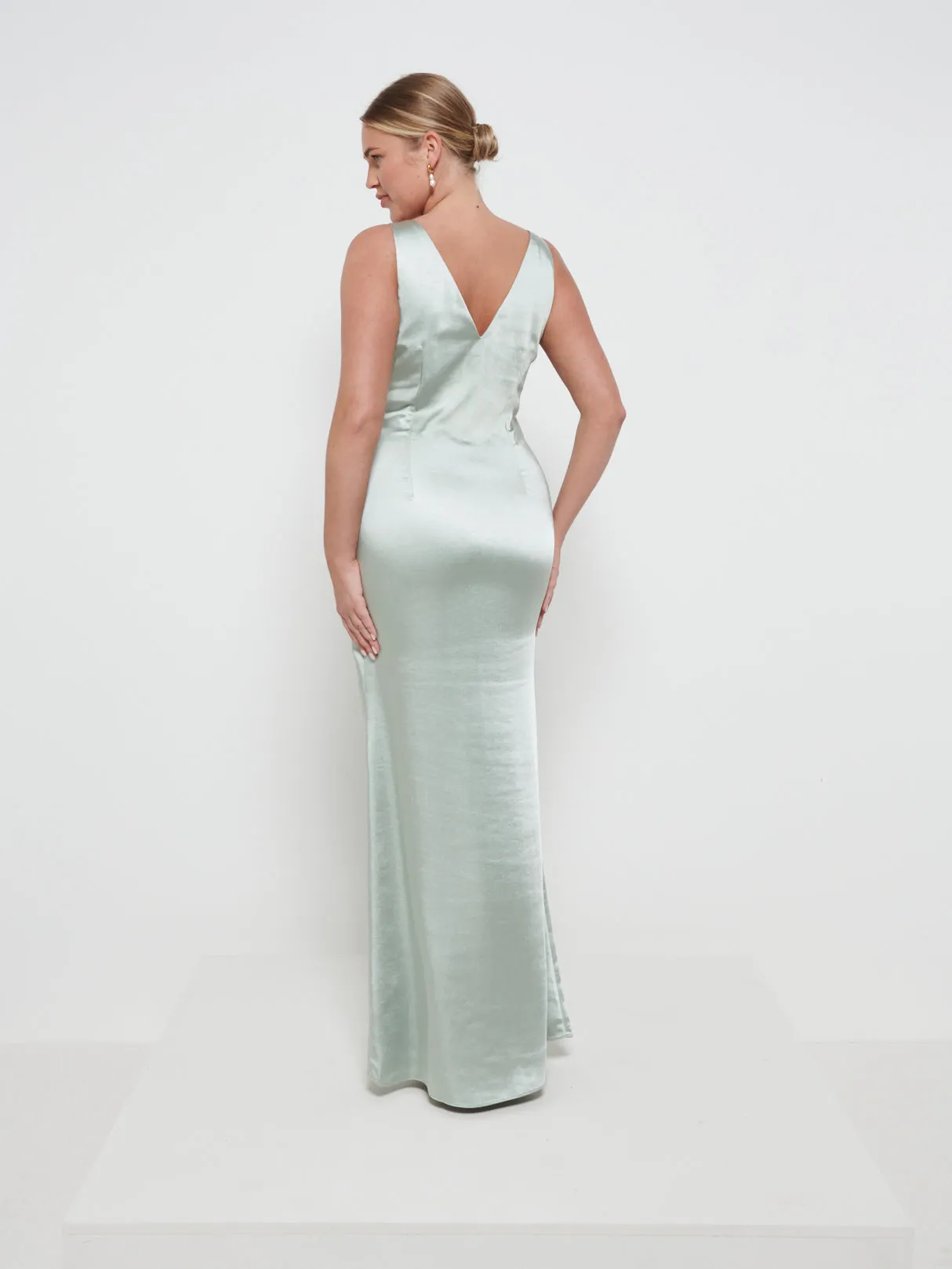 Esmee Maxi Bridesmaid Dress - Matte Sage sold by Pretty Lavish product image thumbnail 3
