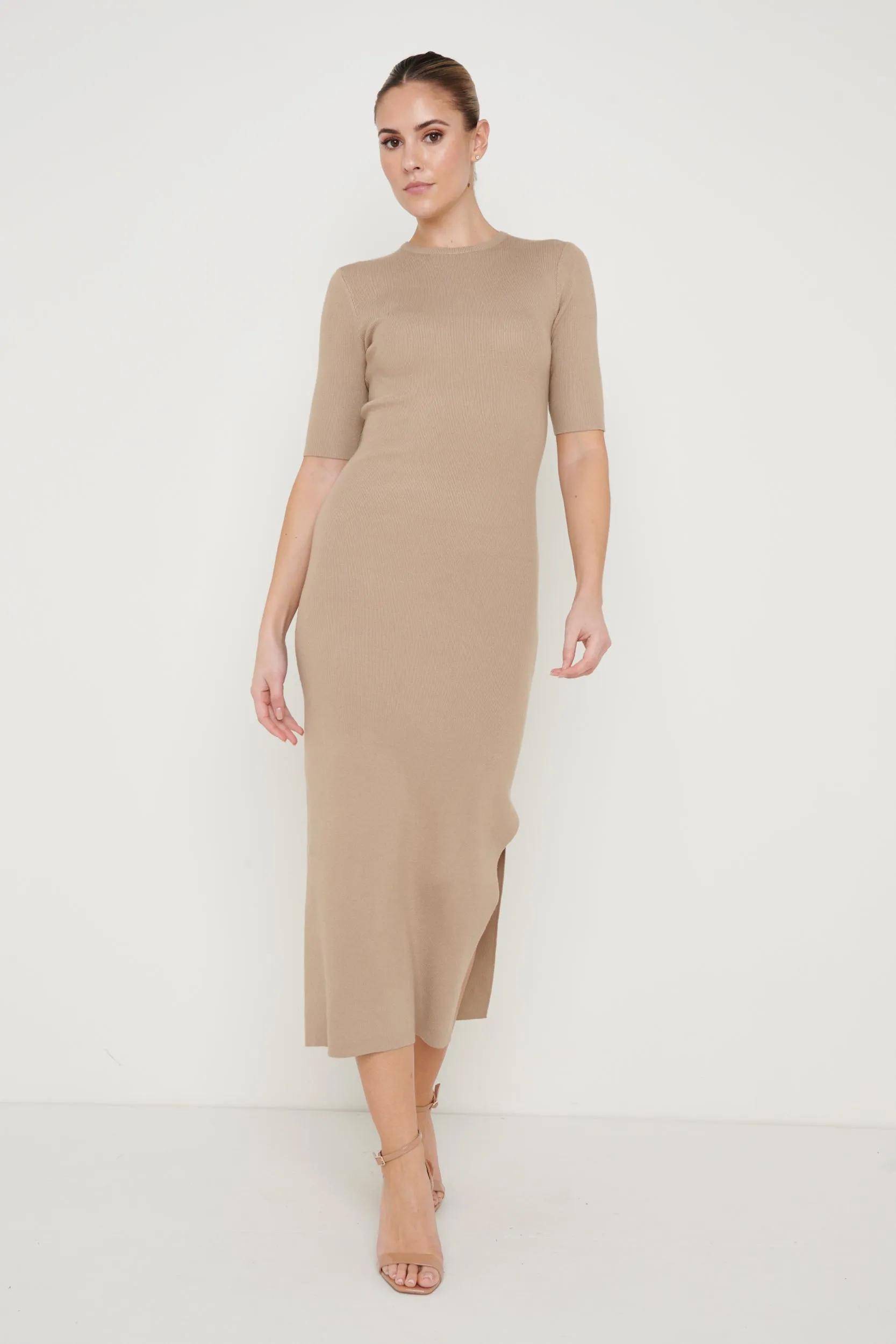 Rosa Midaxi Knit Dress - Stone sold by Pretty Lavish product image thumbnail 5