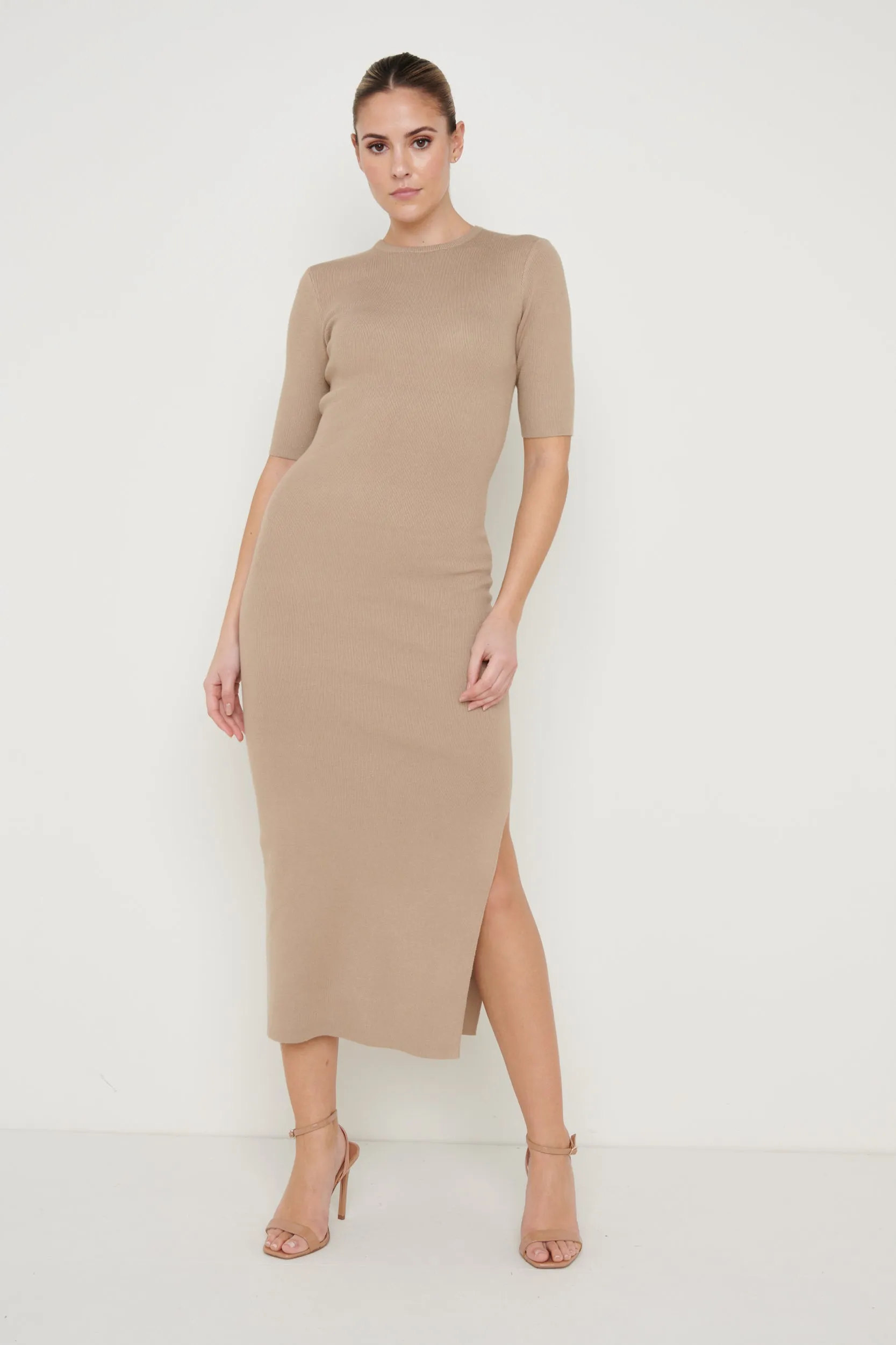 Rosa Midaxi Knit Dress - Stone sold by Pretty Lavish product image thumbnail 2