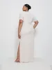 Edie Chiffon Maxi Bridesmaid Dress Curve - Champagne sold by Pretty Lavish