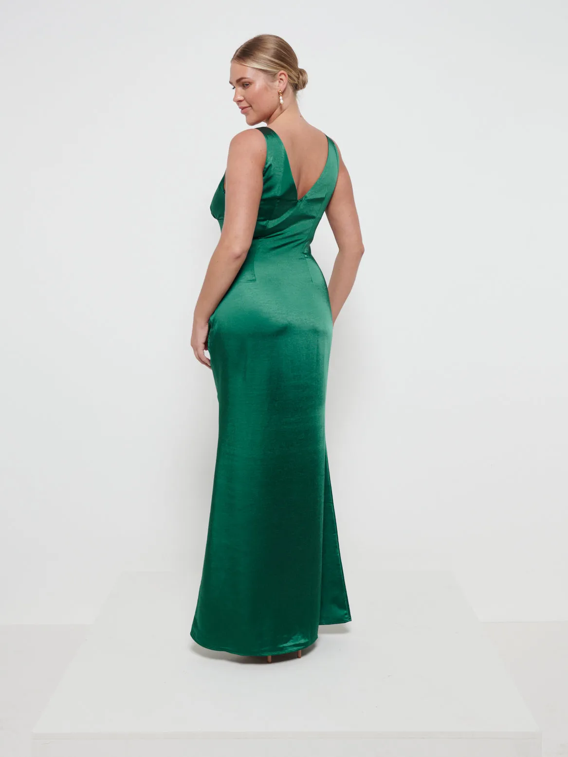 Esmee Maxi Bridesmaid Dress - Matte Emerald sold by Pretty Lavish product image thumbnail 3