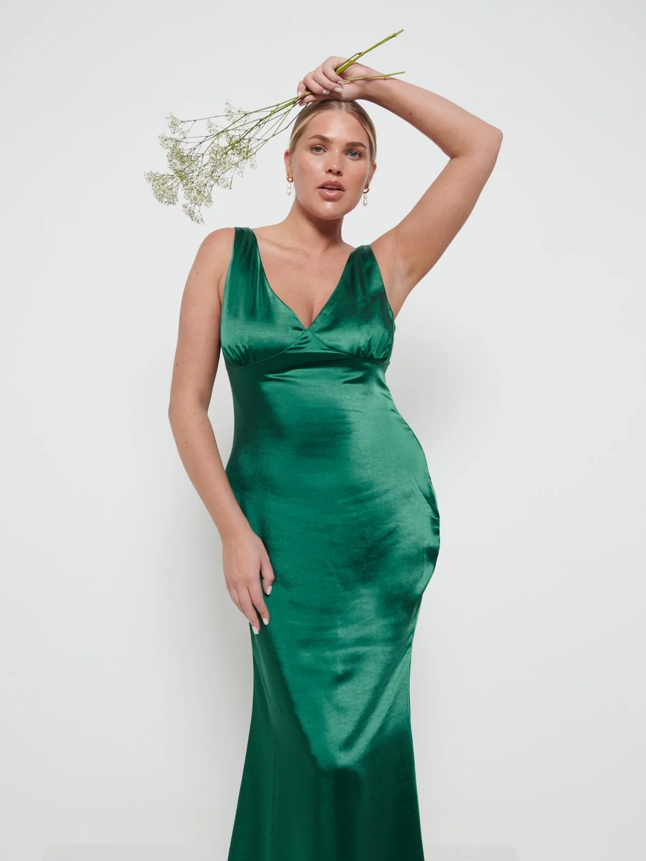 Esmee Maxi Bridesmaid Dress - Matte Emerald sold by Pretty Lavish product image thumbnail 2