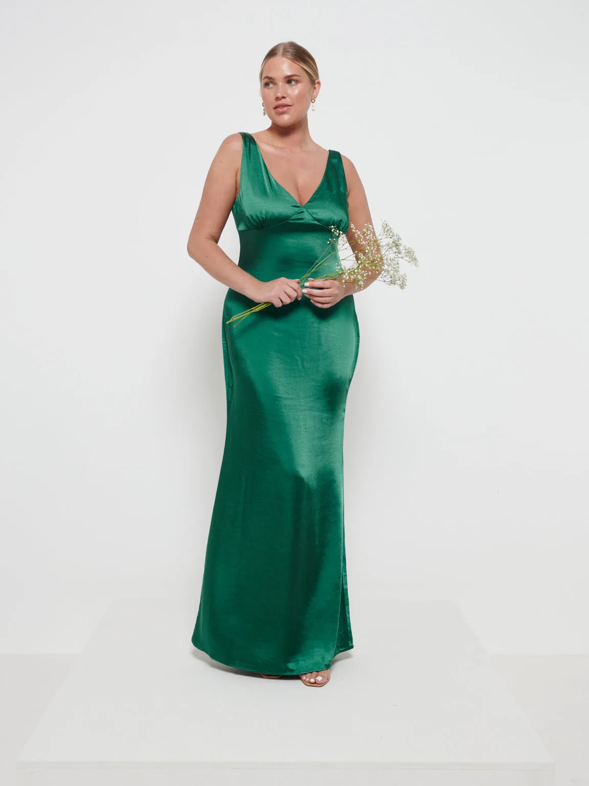 Esmee Maxi Bridesmaid Dress - Matte Emerald sold by Pretty Lavish product image thumbnail 4