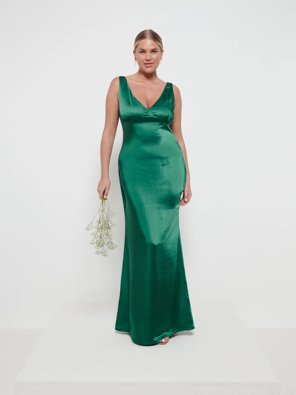 Esmee Maxi Bridesmaid Dress - Matte Emerald sold by Pretty Lavish