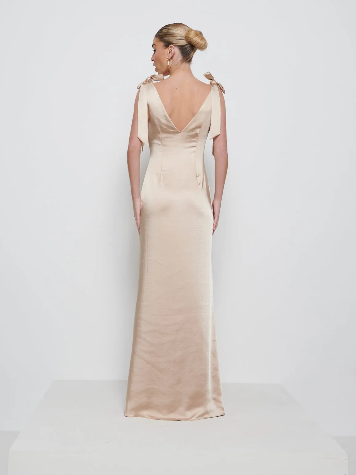 Piper Tie Maxi Bridesmaid Dress - Bronze sold by Pretty Lavish product image thumbnail 3