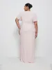 Edie Chiffon Maxi Bridesmaid Dress Curve - Blush sold by Pretty Lavish