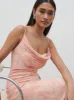 Keisha Ruched Chiffon Maxi Dress - Blush Abstract Leaf sold by Pretty Lavish