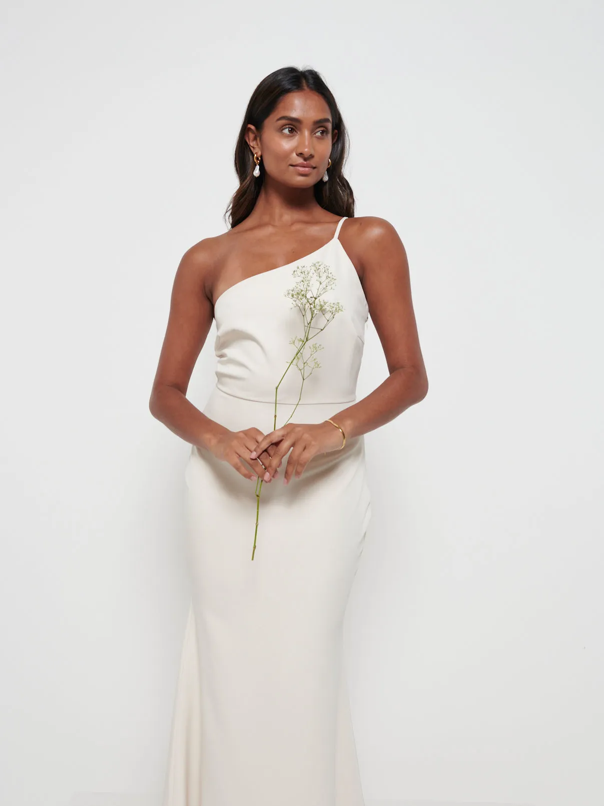 Amelia Crepe Maxi Bridesmaid Dress - Champagne sold by Pretty Lavish product image thumbnail 2