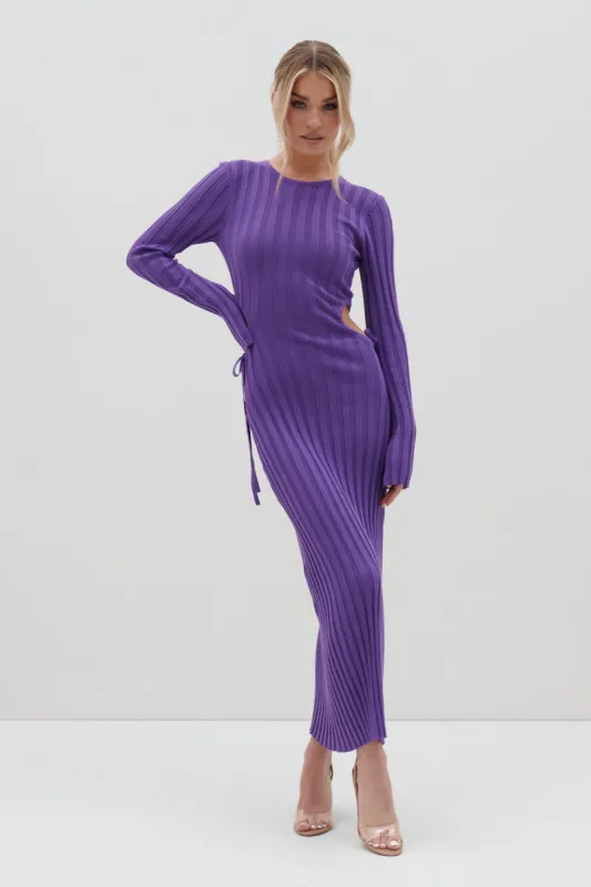 Dahlia Cut Out Maxi Knit Dress - Iris sold by Pretty Lavish