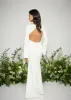 Olivia Backless Maxi Dress - White Crepe sold by Pretty Lavish