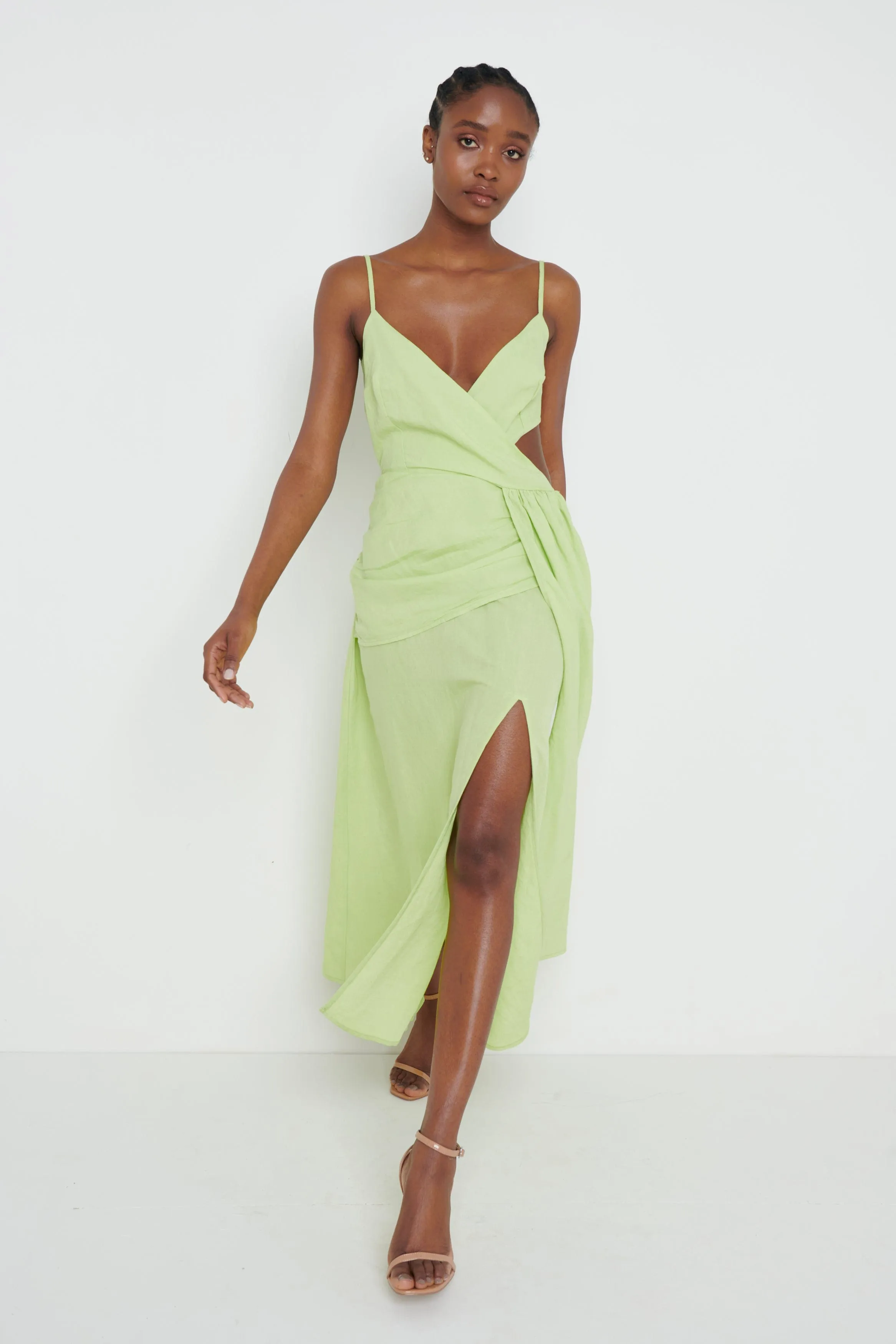 Julian Drape Midaxi Dress - Green sold by Pretty Lavish