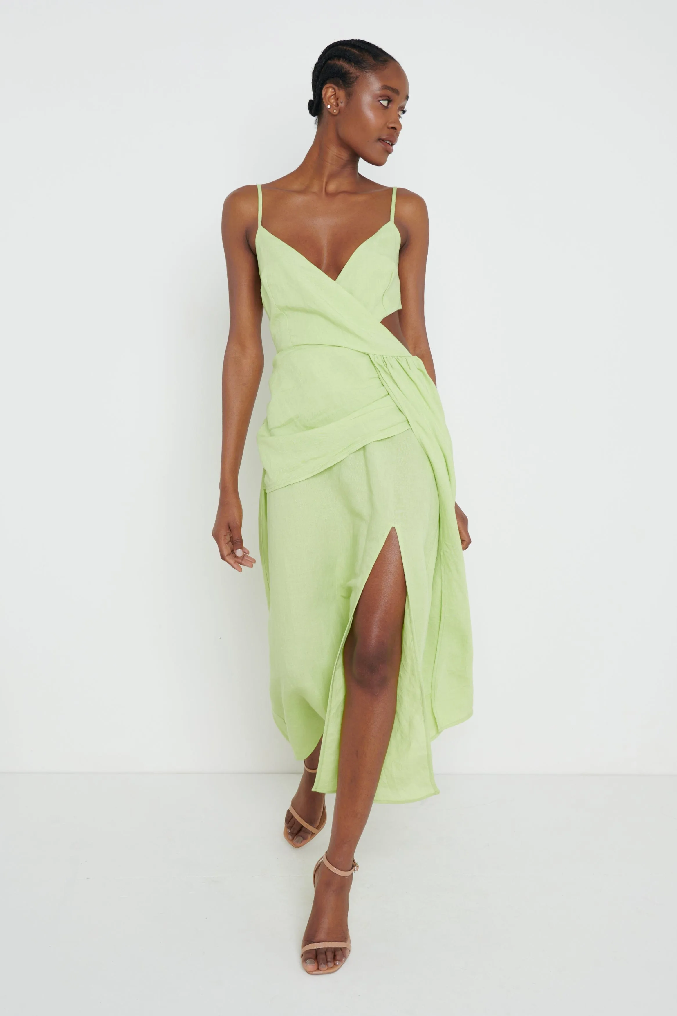 Julian Drape Midaxi Dress - Green sold by Pretty Lavish product image thumbnail 3