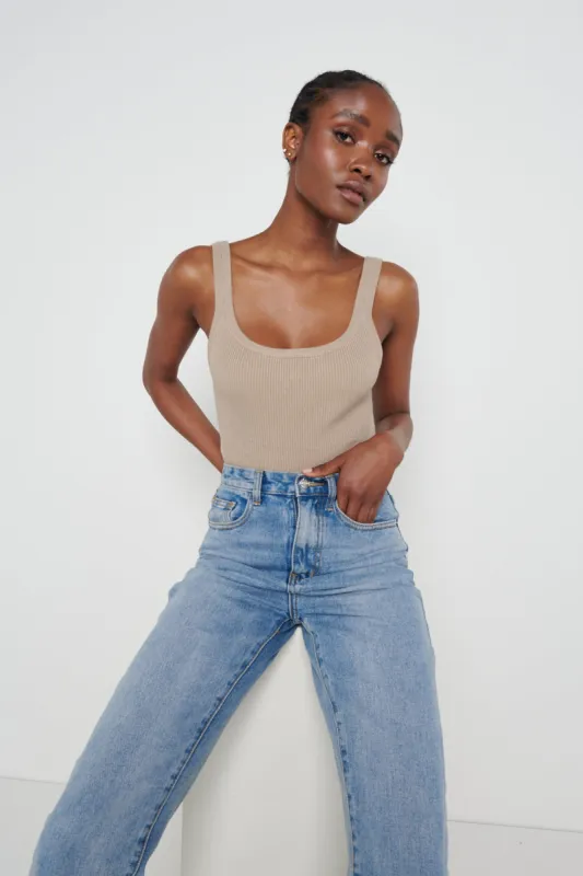 Gabby Knit Cami Top - Beige sold by Pretty Lavish