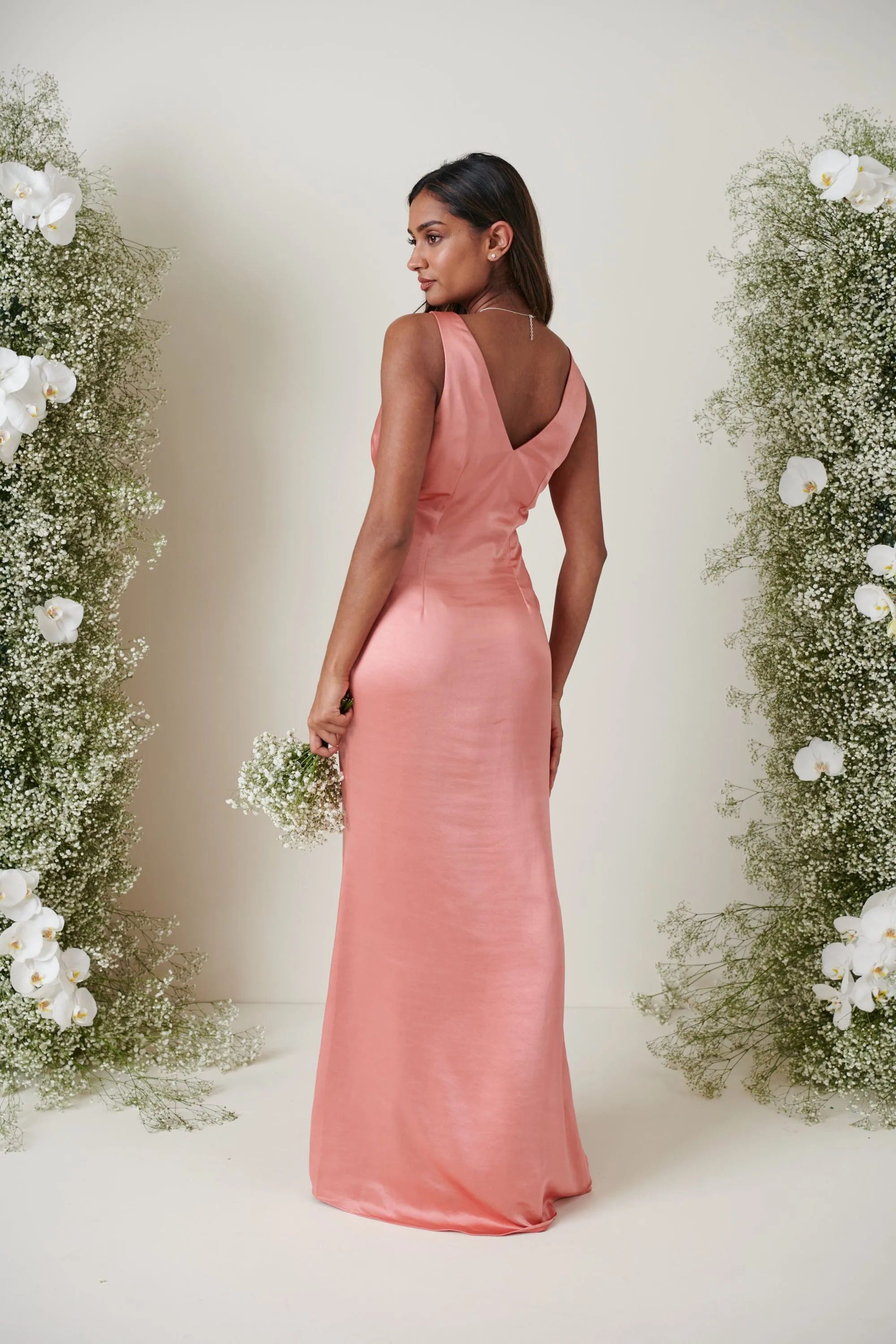 Esmee Maxi Bridesmaid Dress - Matte Apricot Pink sold by Pretty Lavish product image thumbnail 3