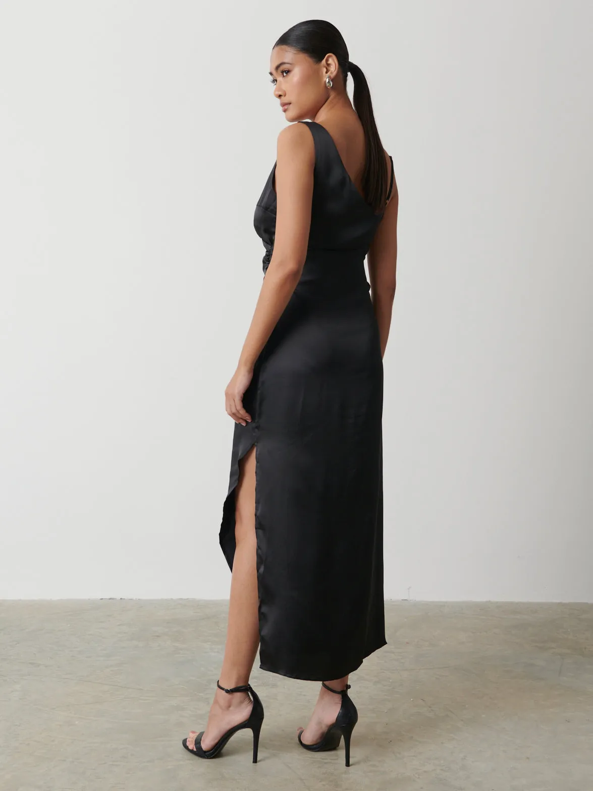 Briella Wrap Recycled Midaxi Dress - Black sold by Pretty Lavish product image thumbnail 4