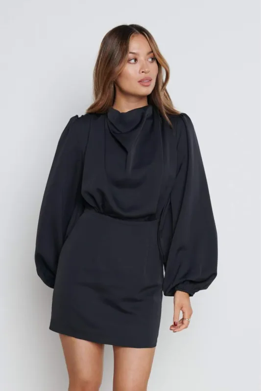 Rachel Pleated Mini Dress - Black sold by Pretty Lavish