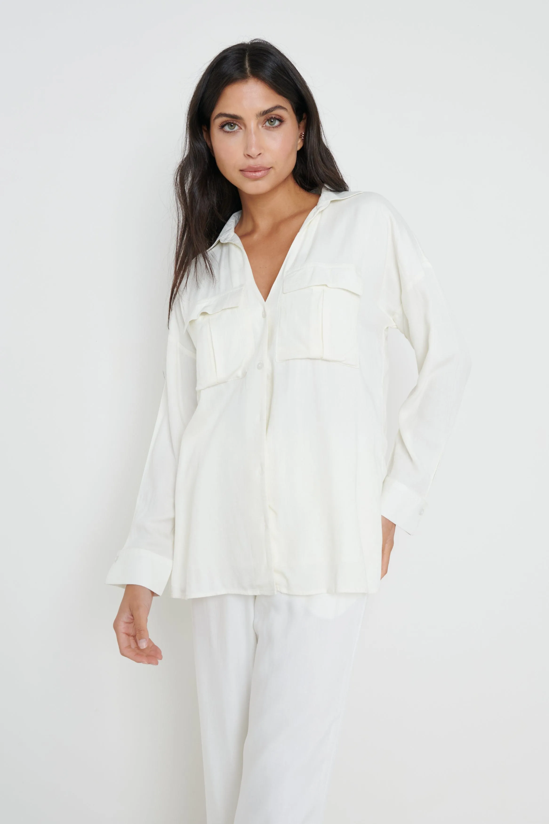 Jalen Relaxed Shirt - Cream sold by Pretty Lavish