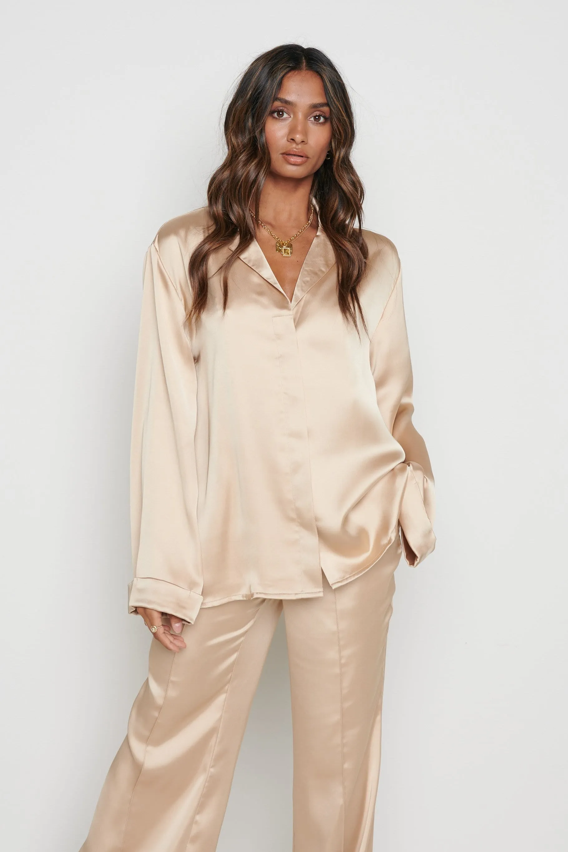Hailee Relaxed Blouse - Champagne Gold sold by Pretty Lavish product image thumbnail 2