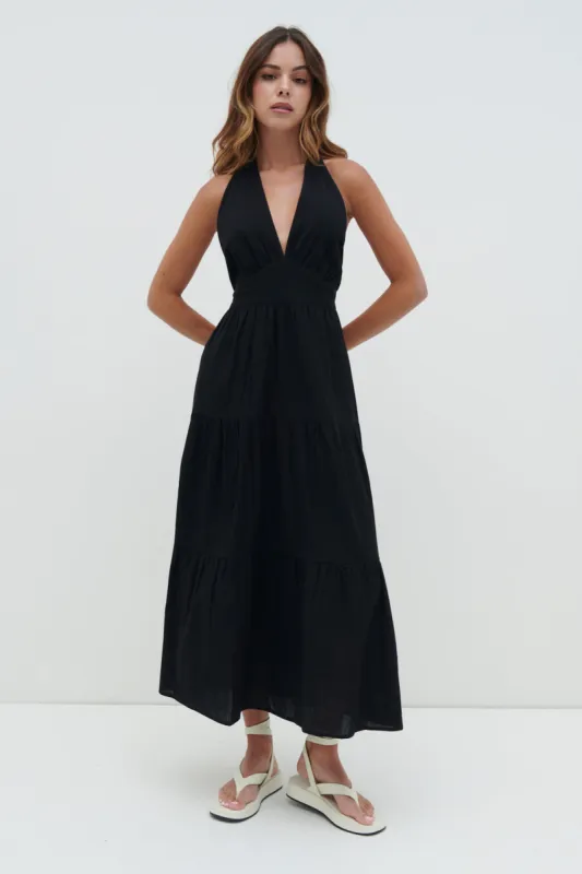Gabrielle Halterneck Midaxi Dress - Black sold by Pretty Lavish