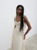 Rya Ruffle Midaxi Dress - Sand sold by Pretty Lavish