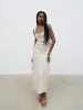 Rya Ruffle Midaxi Dress - Sand sold by Pretty Lavish