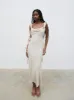 Rya Ruffle Midaxi Dress - Sand sold by Pretty Lavish