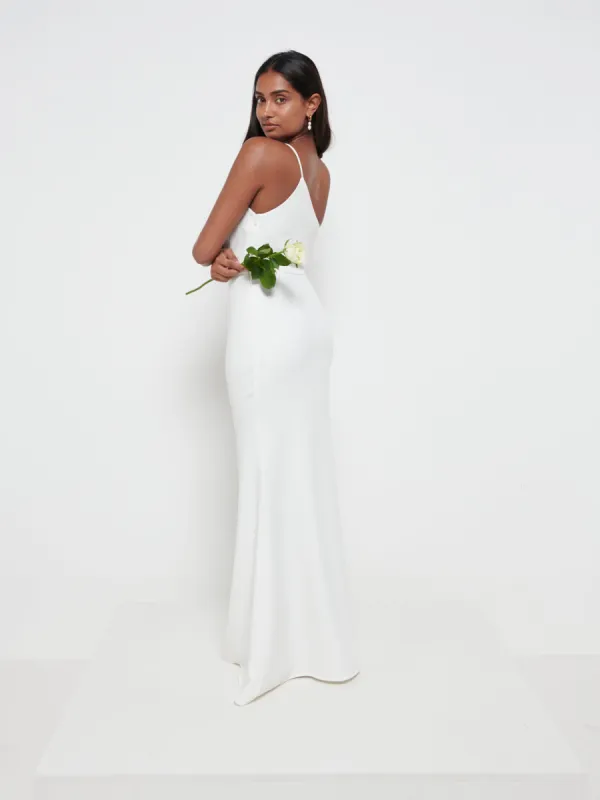 Amelia Crepe Maxi Dress - Ivory sold by Pretty Lavish