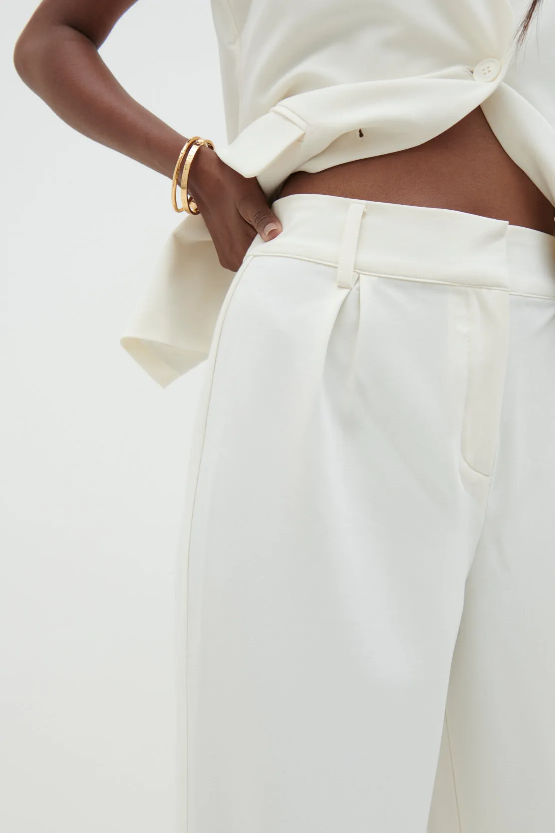 Harlee Straight Leg Trousers - Cream sold by Pretty Lavish product image thumbnail 2