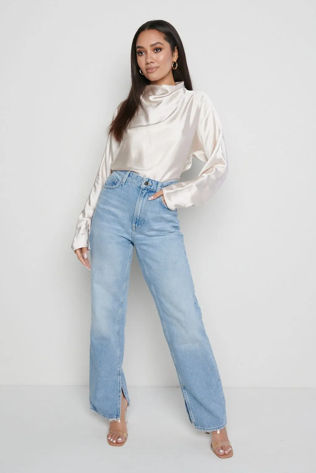 Bonnie High Neck Backless Blouse - Oyster sold by Pretty Lavish product image thumbnail 4