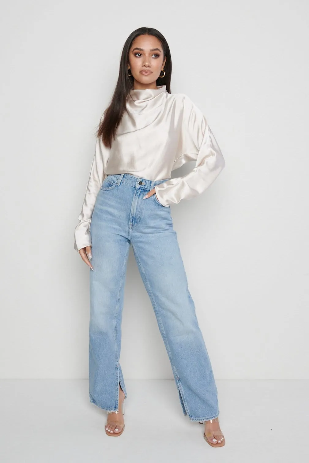 Bonnie High Neck Backless Blouse - Oyster sold by Pretty Lavish product image thumbnail 3