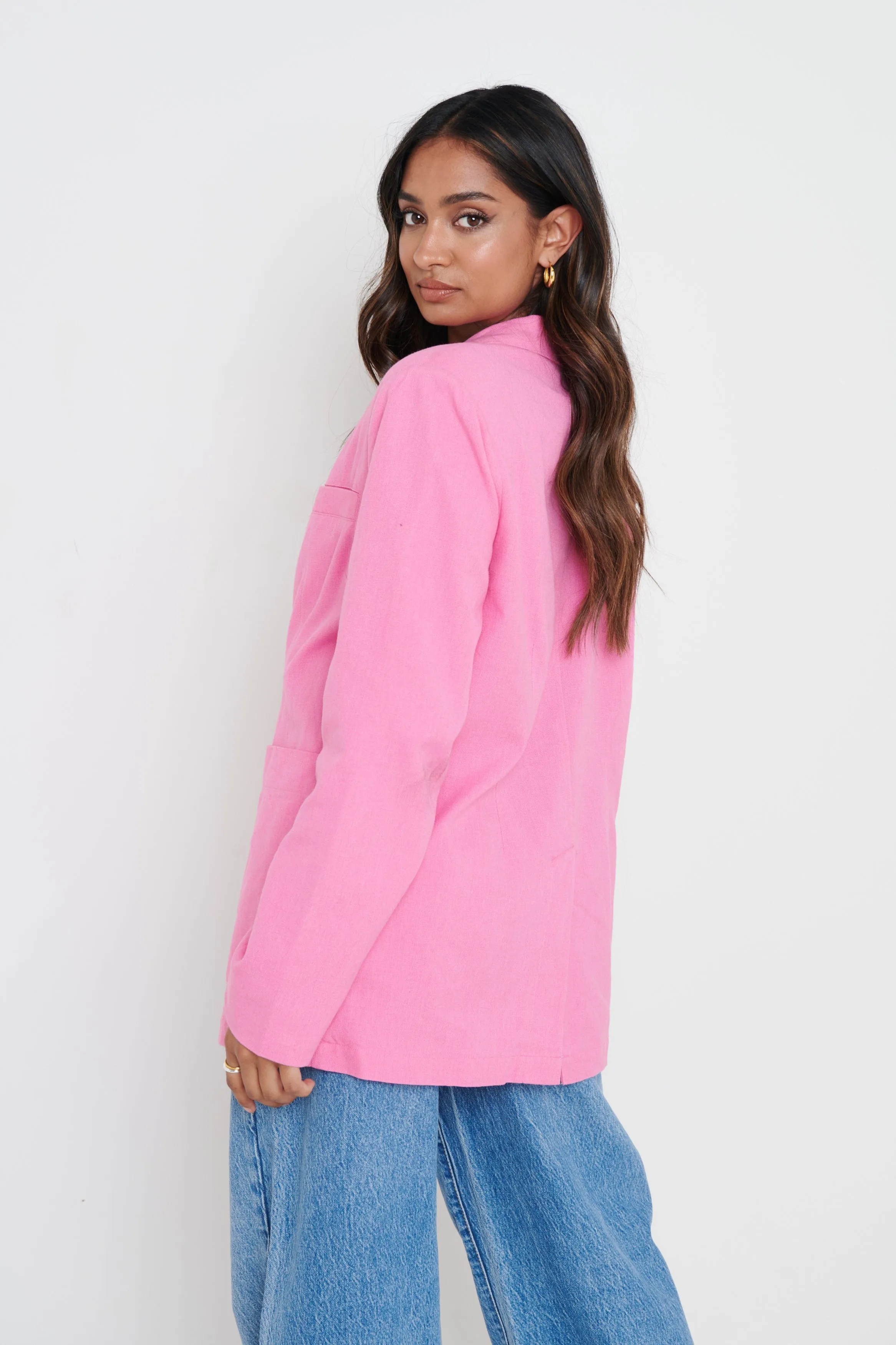 Dylan Dad Linen Blazer - Pink sold by Pretty Lavish product image thumbnail 5