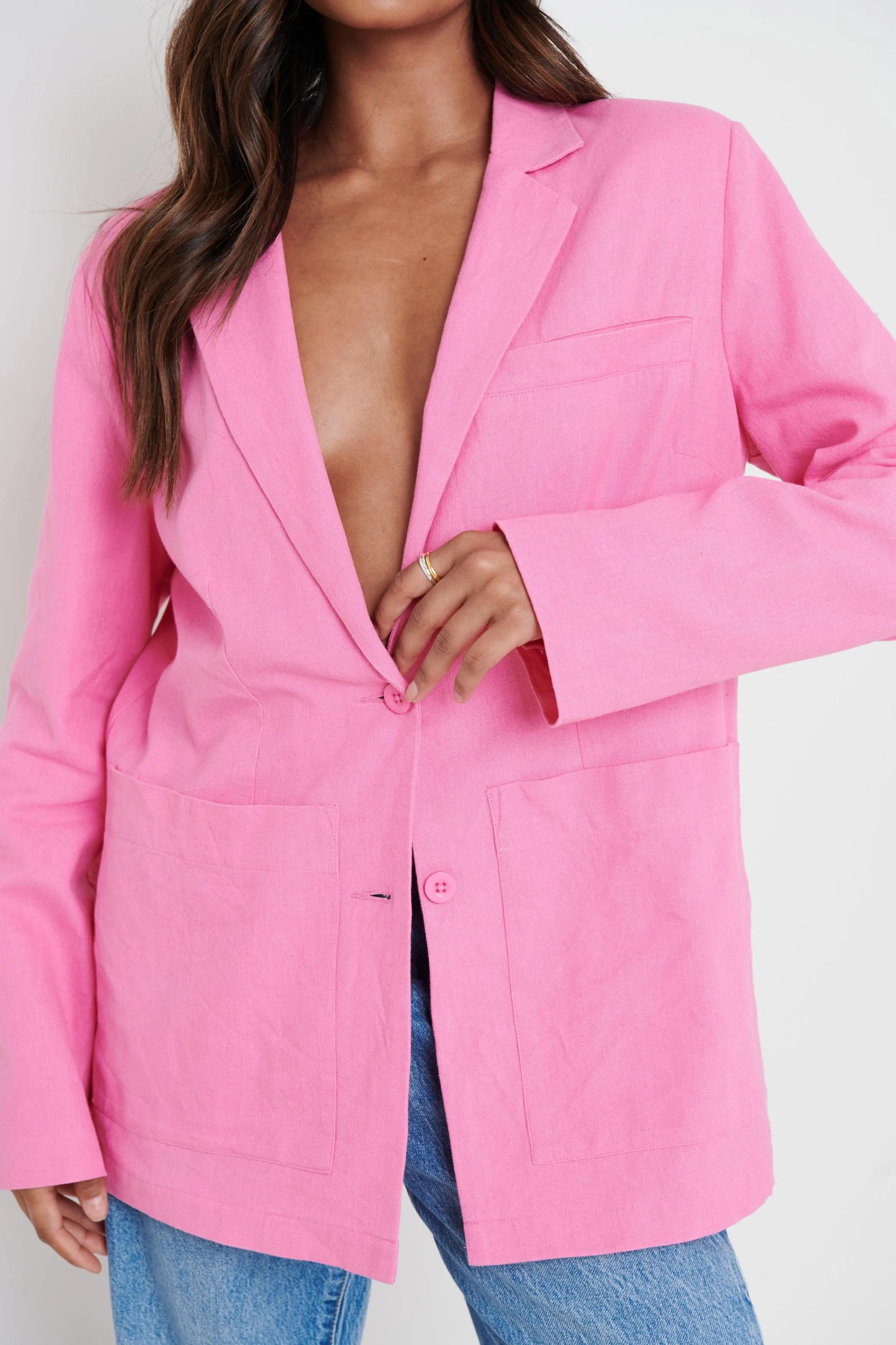 Dylan Dad Linen Blazer - Pink sold by Pretty Lavish product image thumbnail 2