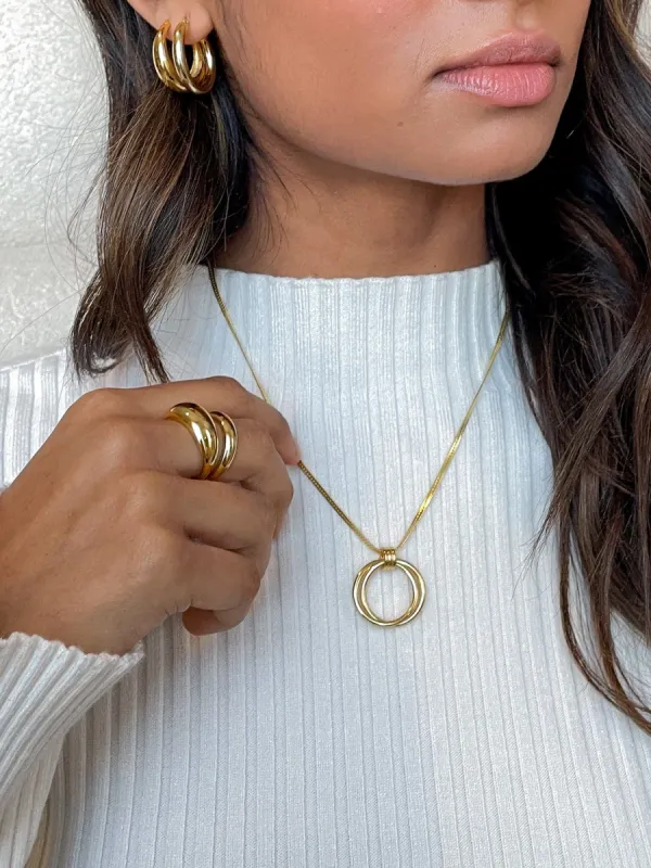 Aurora Pendant - Recycled Silver Gold Plated sold by Pretty Lavish