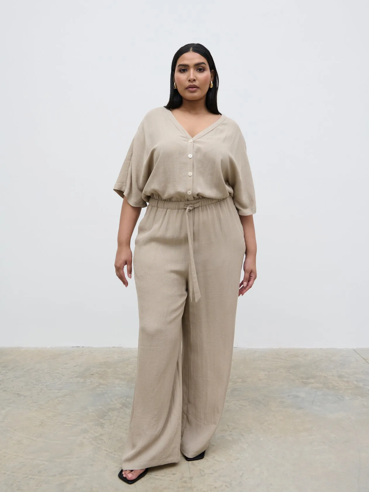 Carey Easywear Jumpsuit Curve - Stone sold by Pretty Lavish product image thumbnail 2